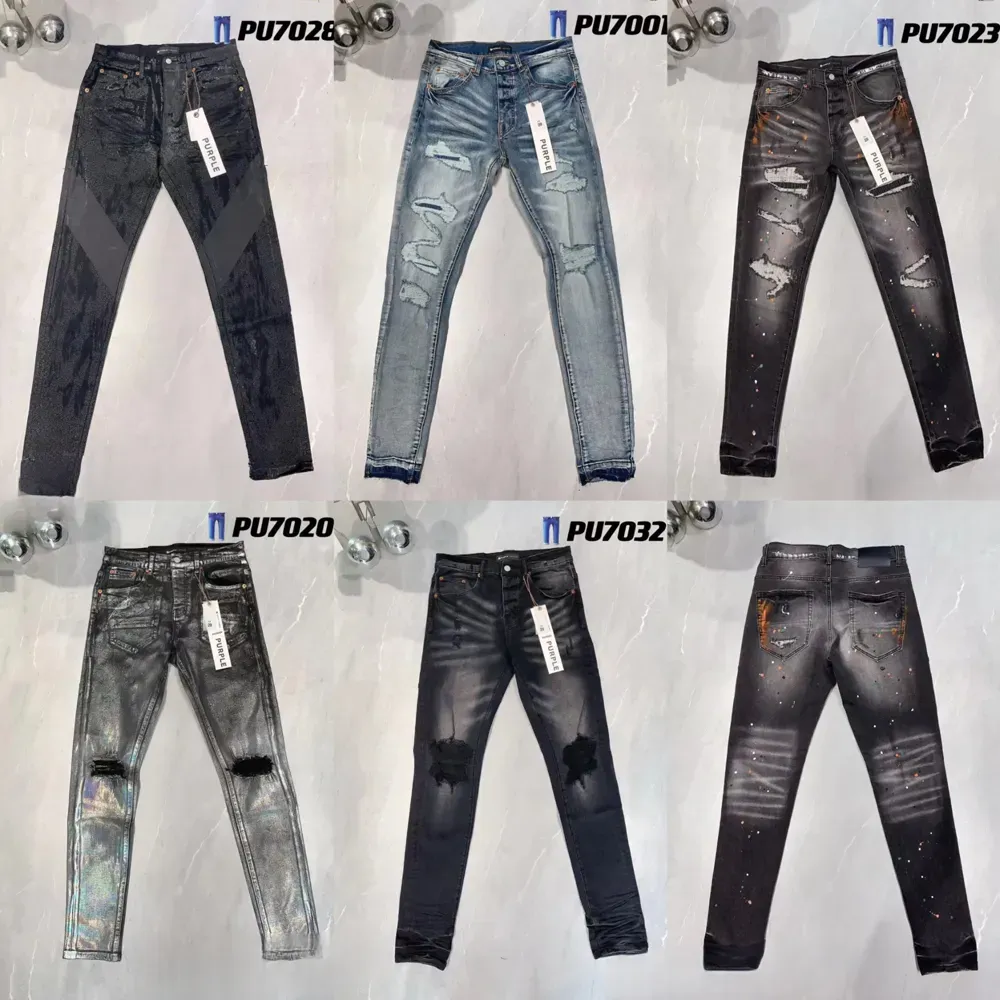 Lila jeans denim byxor mens jeans designer jean män svarta byxor avancerad kvalitet rak design retro streetwear casual sweatpants designers joggers pant