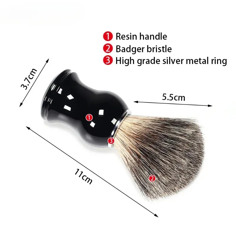 Badger Hair Homem Men's Brush Salon Men Men da barba Facial Limpeza Tool Brush Razor Brush com maçaneta de madeira / plástico