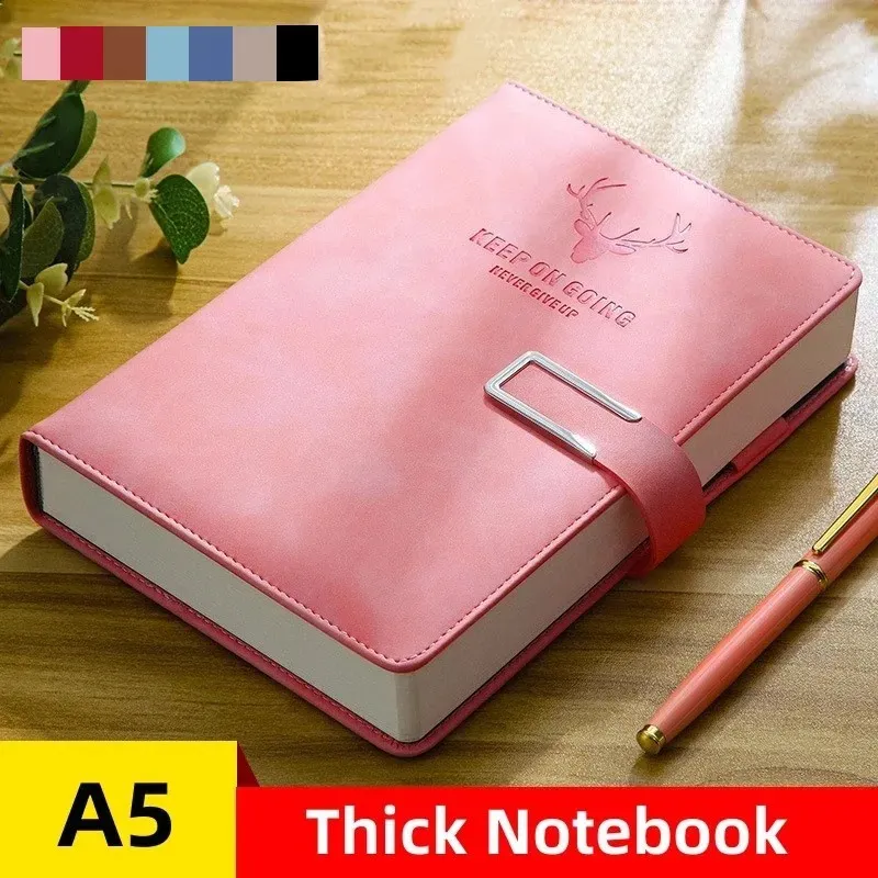 A5 Costa de notebook Jornal PU Diário de capa dura Notas de estilo europeu Student Sketchbook Stationery Office Work Planner Book 240409