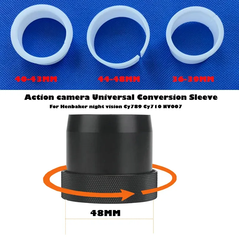 Kameror Night Vision Universal Sport Camera Ring 3648mm Snabbinstallationshylsa Fästadapter för Action Camera CY789 CY710 NV007