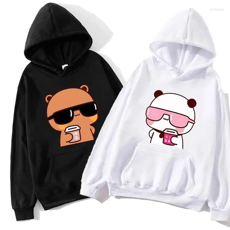 Coppia di felpe da donna Bubu sta guardando il film con Dudu Plus size Feste Cartoon Kawaii Print Pullover harajuku uomini Donoming da donna