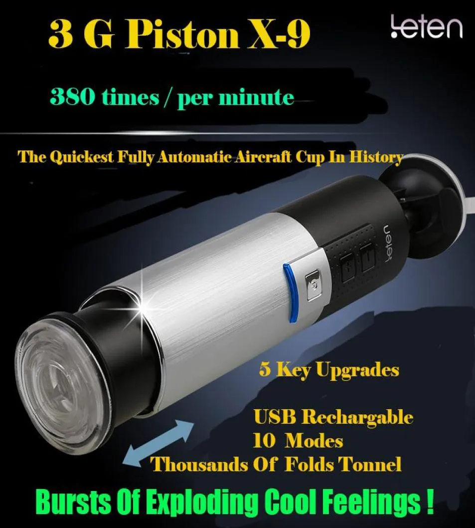 3G Leten Piston 0380 Times Minute Super rápido retráctil Masturbador totalmente automático para Masturbator Male USB cargado fácil de uso EA4155140