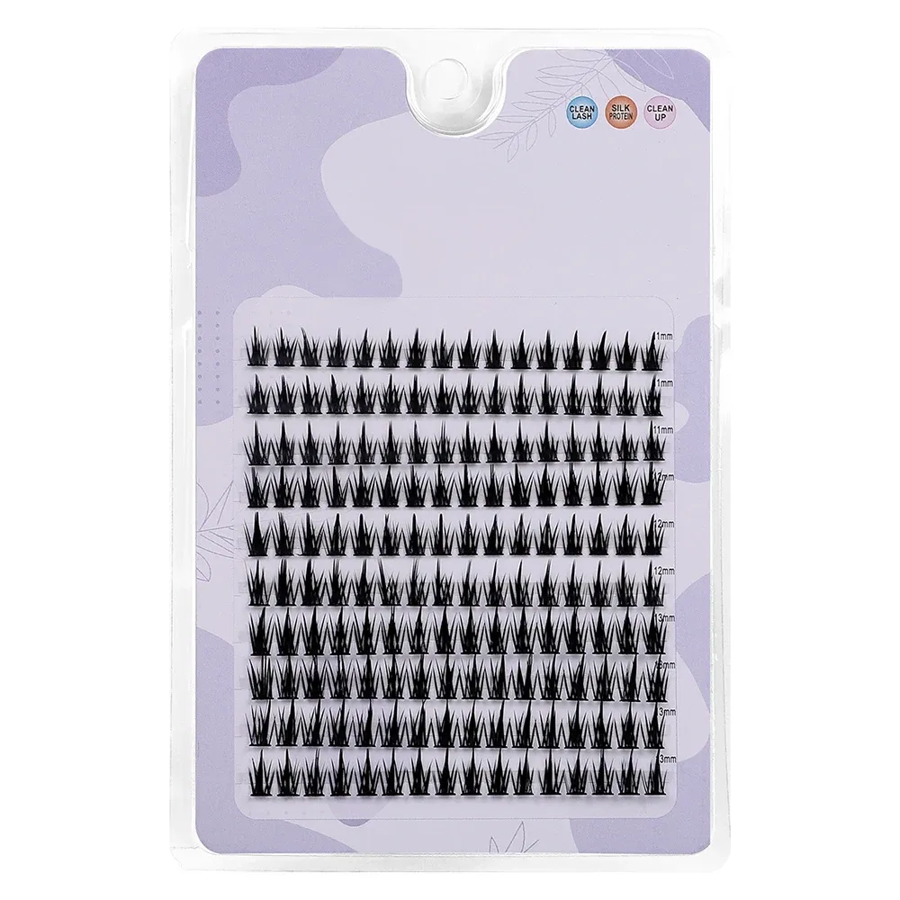 Wheat-Ear Shape Fake Eyelashes Fine Stem, DIY Eyelash Extension, Thick Segmented Clusters, Grafting Lashes Makeup Tool