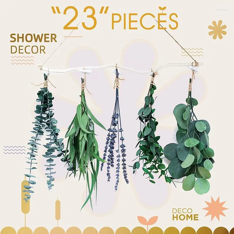Fiori decorativi 4 specie naturale Fresh eucalipto parete di lavanda appesa per decorazioni doccia casa |Vere foglie dal vivo