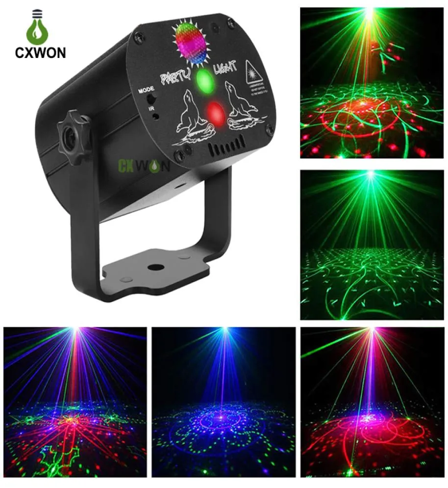 MINI LED DISCO Light 60 Mönster DJ Laser Lighting Party Show Stage Projector Lights Effect Lamp med Remote8014288