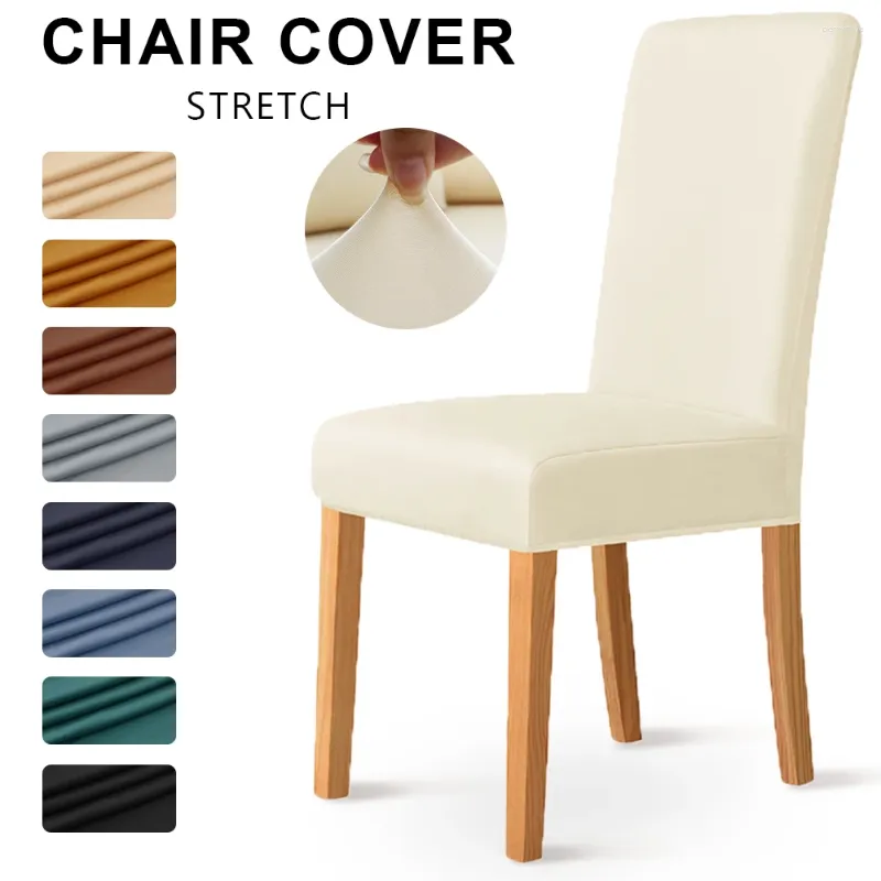 Chair Covers Solid Color Cover Elastic Spandex Seat Dust-proof Removable For Dining Room El Wedding Office
