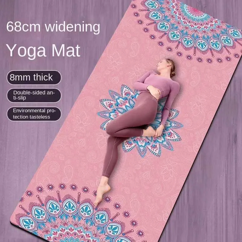 Foldable Yoga Mat: Extra Thick Suede Exercise Mat, Printed