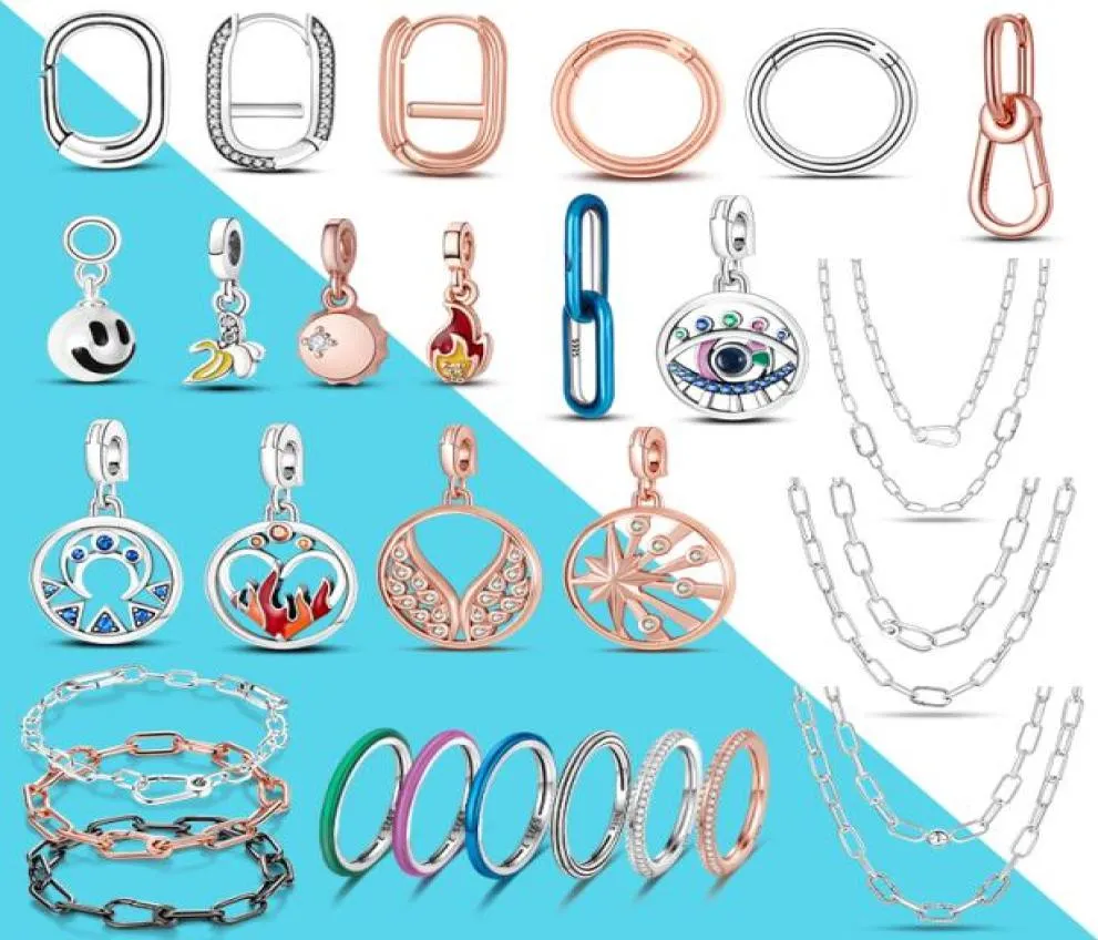 Me Series The Eye Medallion Pendant Charms 925 Silver Fit Bracelet Necklace DIY Link Earring Styling Two-Ring Connector7199381