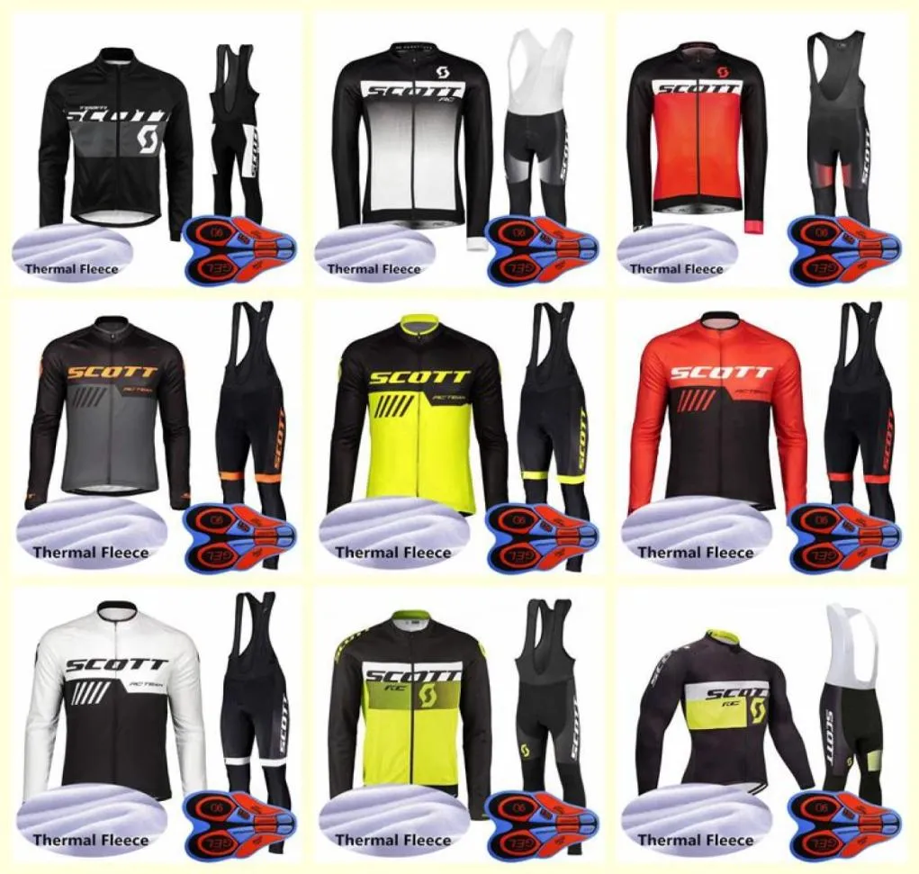 Équipe Cycling Winter Thermal Fleece Jersey Bib Pantal