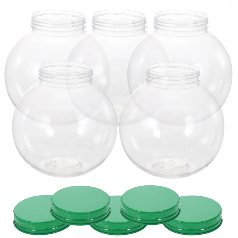Bottiglie di stoccaggio 5 pezzi Contenitore in plastica NATALE Candy Jar Bottle Party Treats SUCE SCHERICO