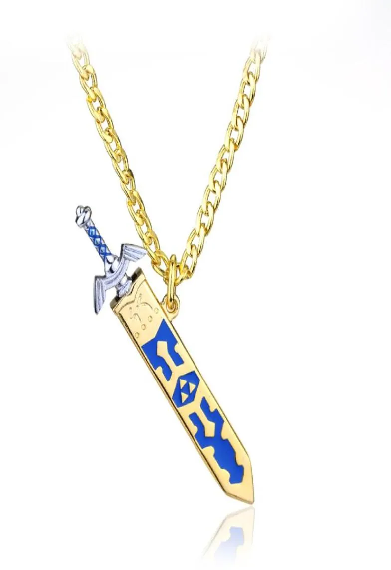 Hele legende van Zelda zwaard ketting verwijderbare meester hanger Golden Sky met schede efode sieraden souvenirs6234153