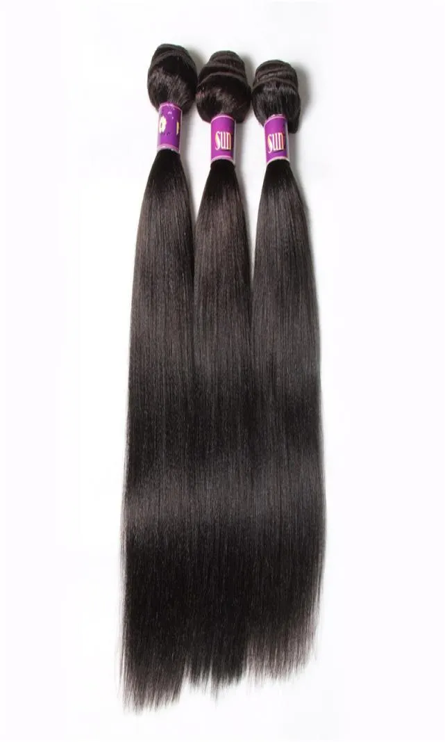 7a Brasileiro Teca reta Brasileira 3 PCs Lotkinky Hair virgem reta Bundlesalian Yaki Hair DHL 3215339