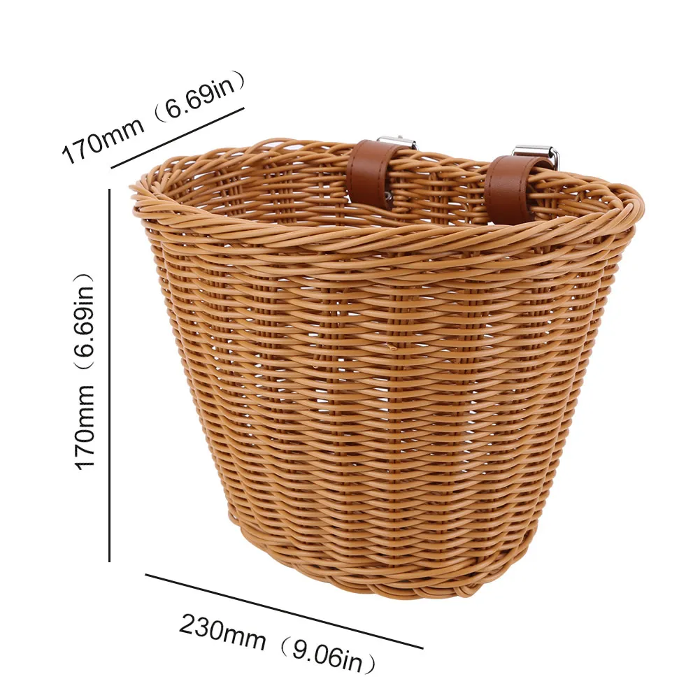 DHgate Handwoven Bike Basket Set with Bell Detachable Waterproof Bicycle Front Basket Sports Outdoors