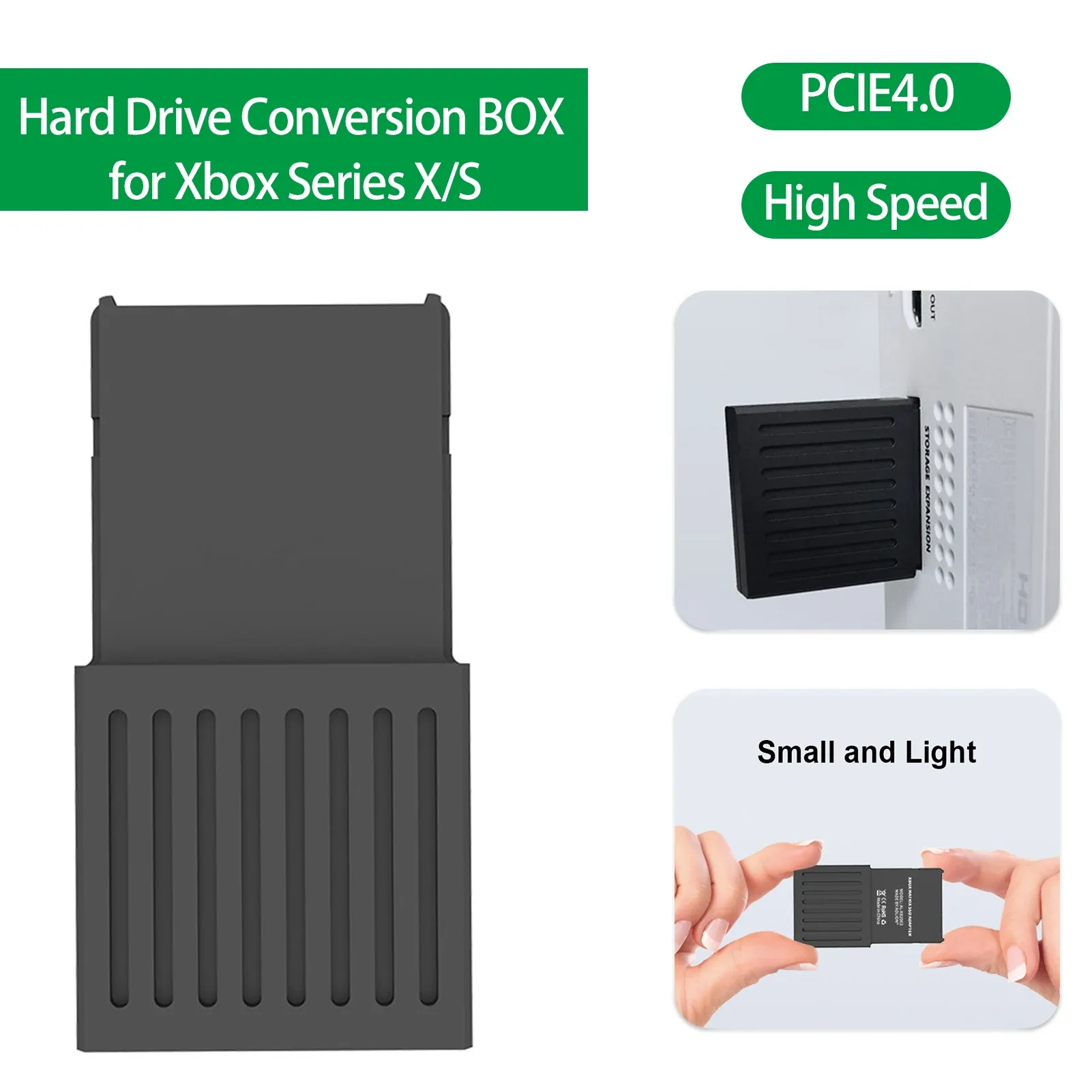 Tillbehör för Xbox Series X/S Hard Drive Conversion Box Replacement M.2 NVME SSD Expansion Card Box stöder PCIe 4.0 Speltillbehör