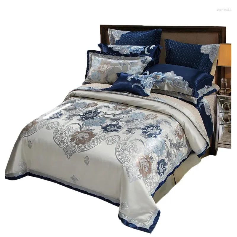 Bedding Sets Silk Embroidery Four-Piece Set High-Grade Cotton Satin Quilt Cover Ten-Piece Comforter Luxury