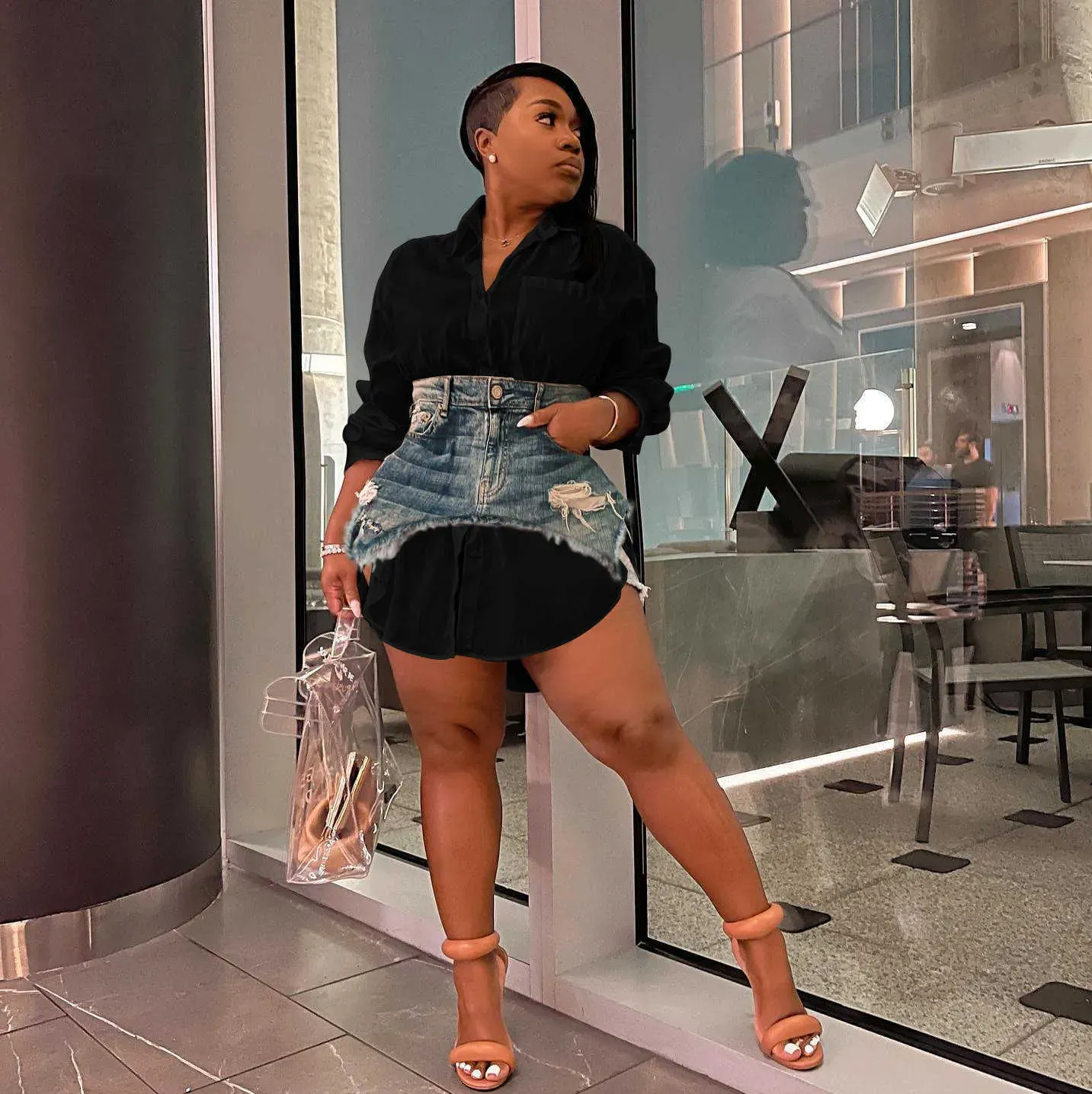 denim and co dresses cora denim mini dress *restocked* xsmall