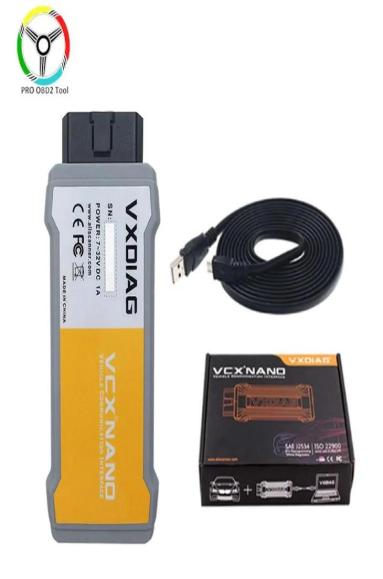 Diagnostic Tools Original VXDIAG Tool VCX NANO 2014D Dice USB OBDII Diagnostics Scanner2151398