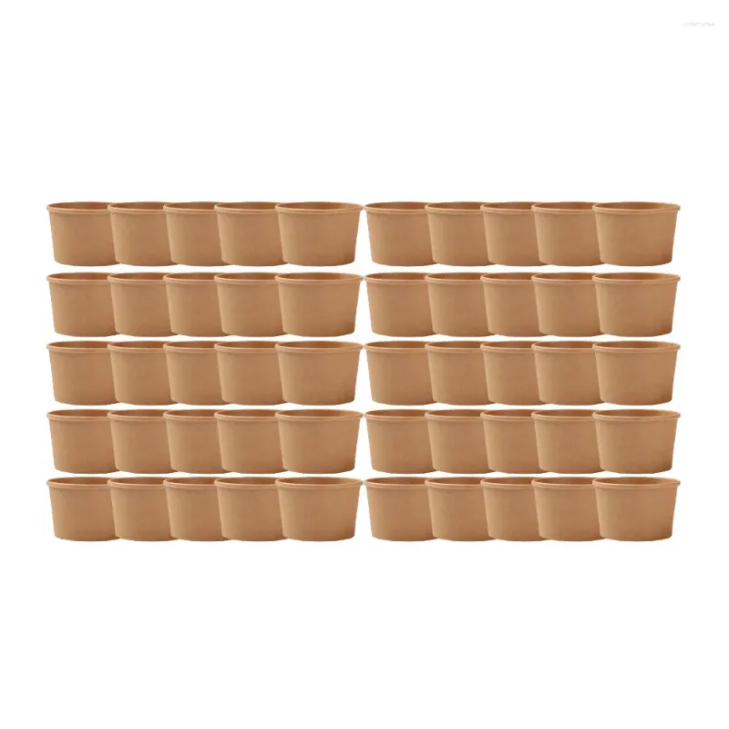 Wegwerpbekers rietjes 50 pc's voedselcontainers papieren kom soep cup maaltijd prep take -out ijs kraft traktatie