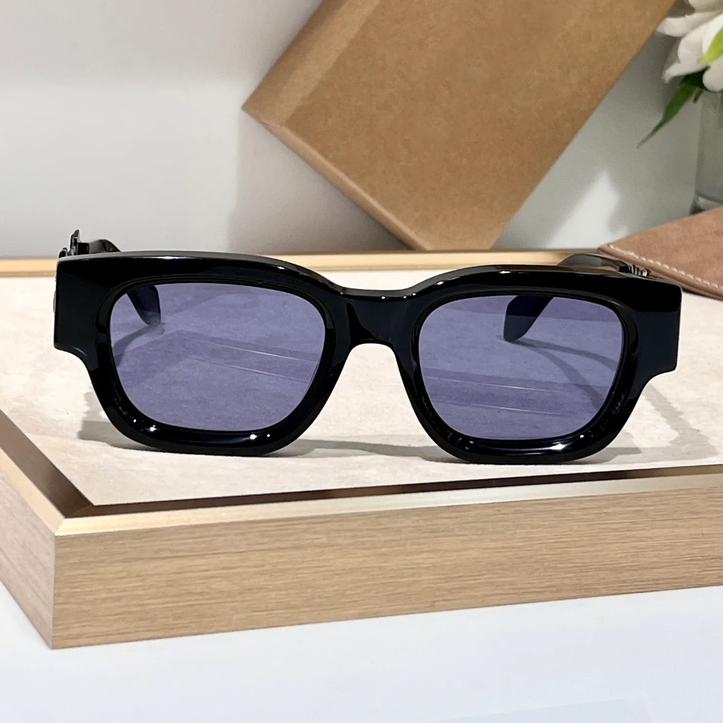 Lunettes de soleil carrées noires / bleu hommes femmes teintures d'été lunettes lunettes de soleil verres occhiali da seme uv400 eyewear