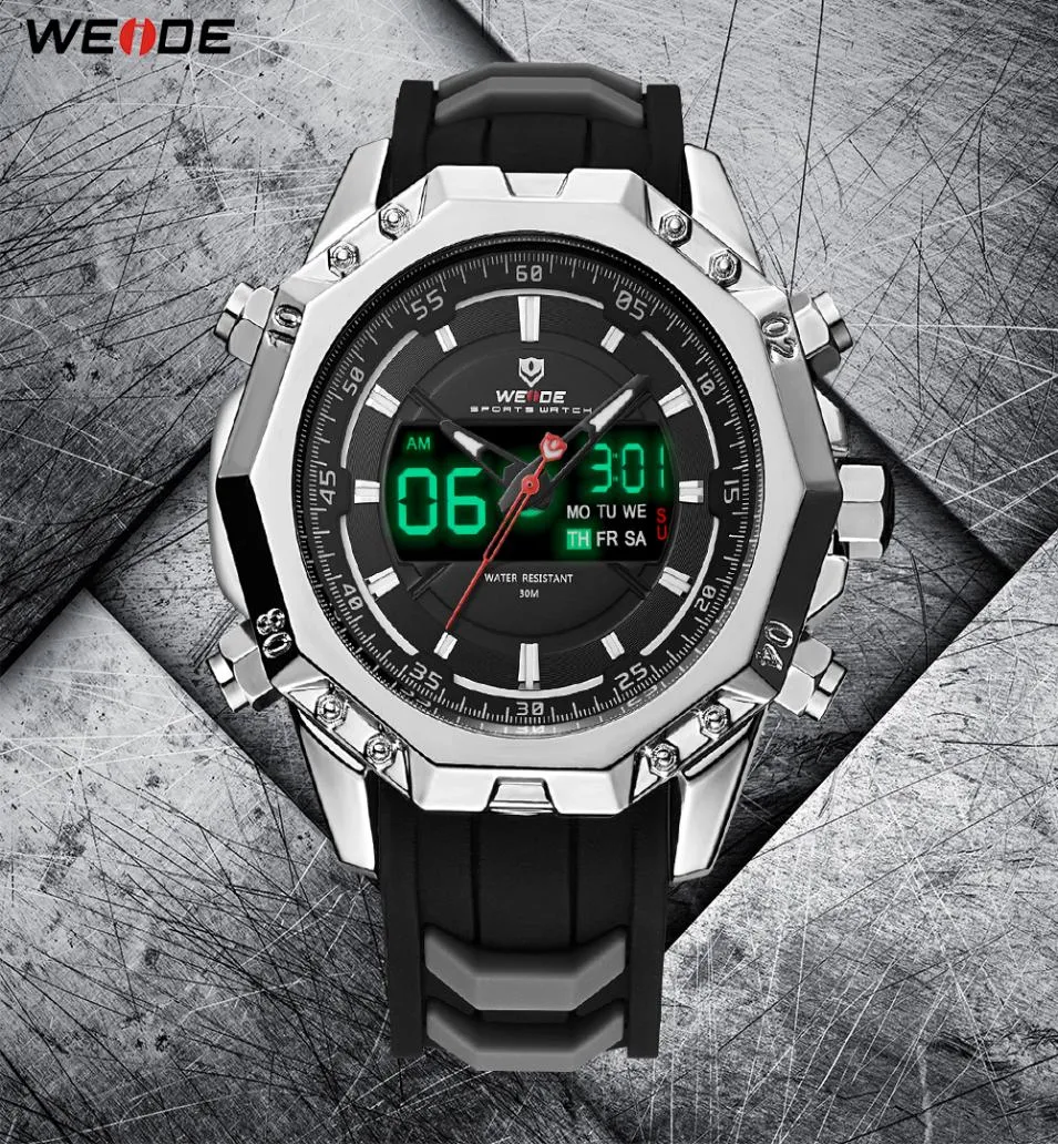 Weide Military Quartz Digital Auto Date Men Sport Watch Horloge Silicone Broupe de bracelet Relogie Masculino Montres Homme Relojes5355911
