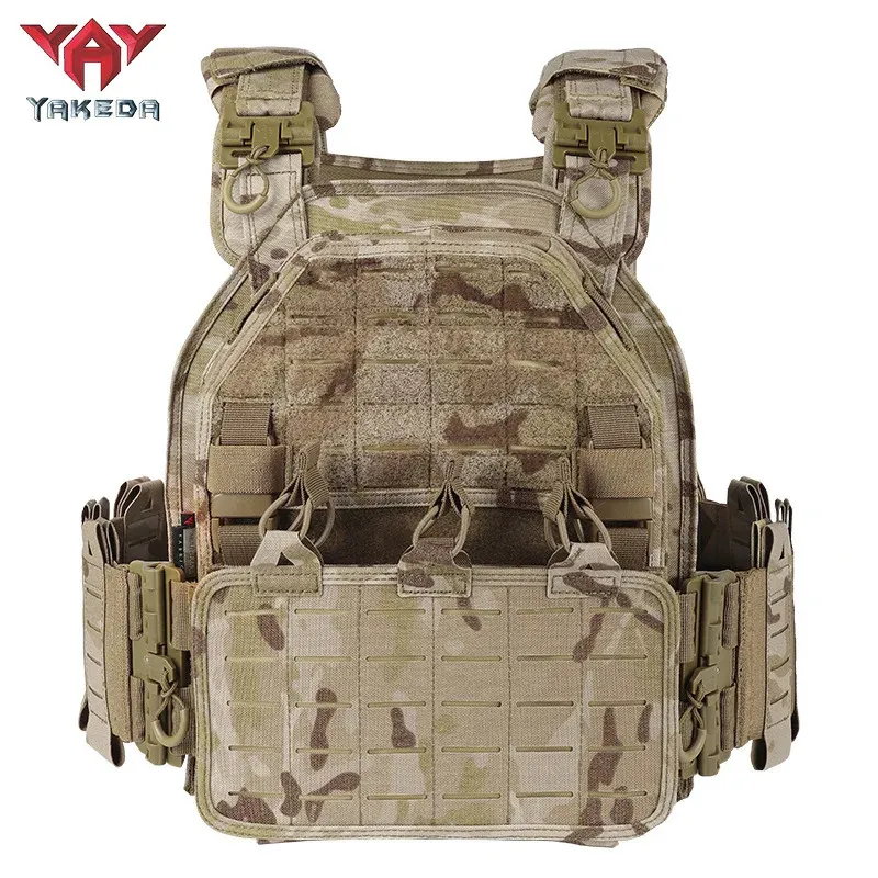 Multicam Arid Camo Tactical Vest Yakeda Militara 1000d Nylon à libération rapide Laser Viete modulaire Viete Multicam Viete légère 240408