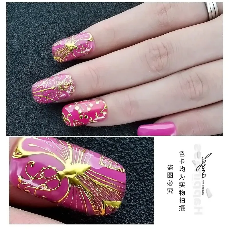 Cross Border Außenhandel Gold Metall Nagelaufkleber, Nagelverstärkungsaufkleber, Abziehbilder, goldene Rückenkleberaufkleber