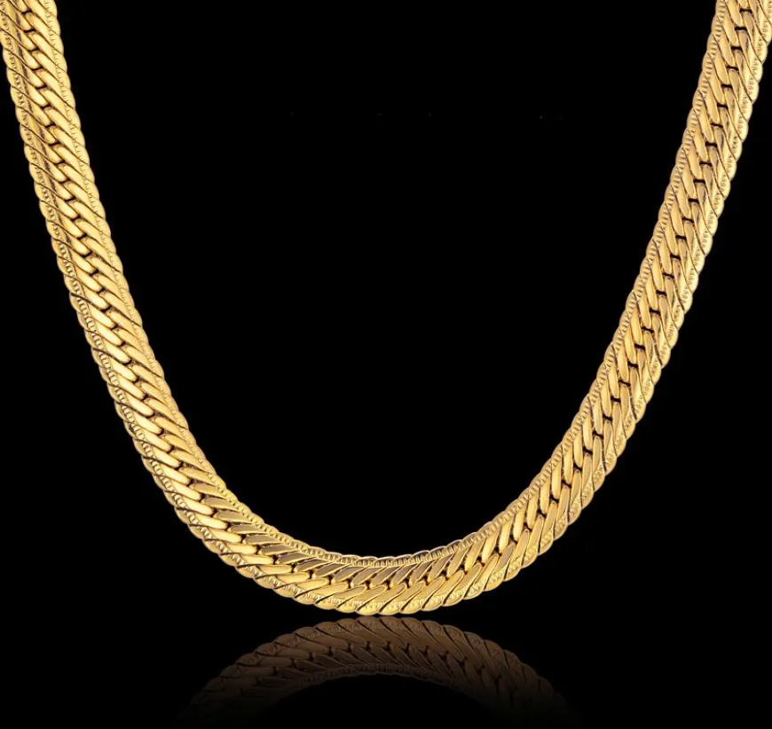 Cały vintage długi złoty łańcuch dla mężczyzn łańcuch hip -hopowy Naszyjnik 8 mm złoty kolor grube krawężniki Men039s biżuteria Colar Coll2257750