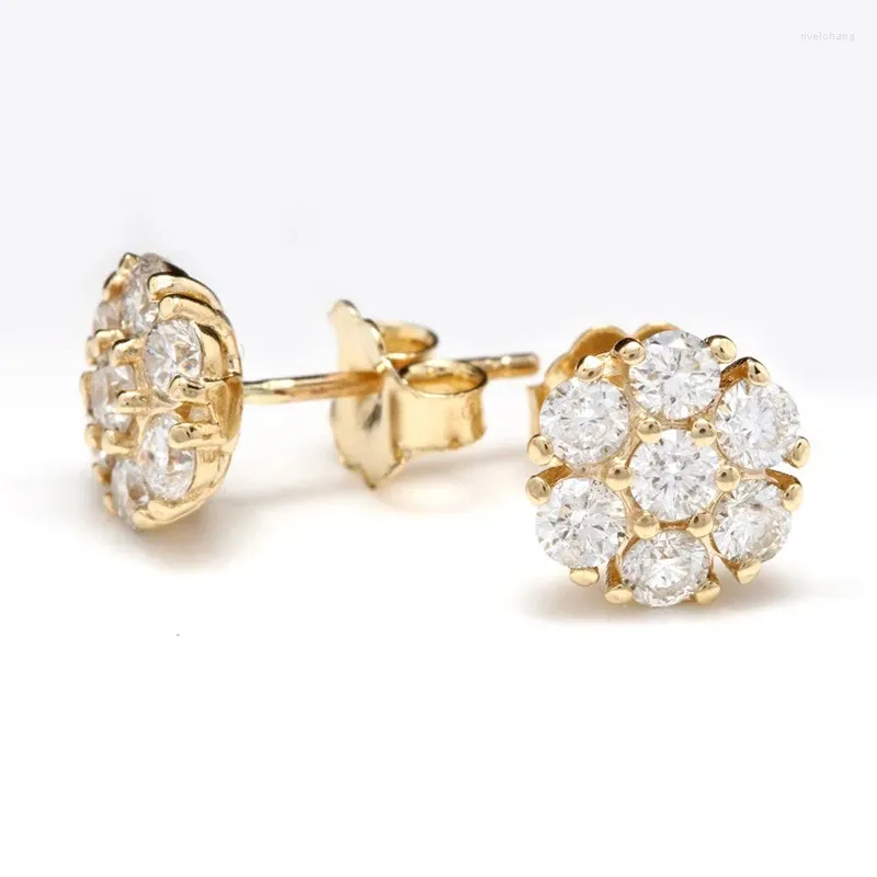 Boucles d'oreilles Stud Huitan Couleur en or de luxe Brilliant Zircone cubique pour les femmes délicates petites cadeaux de boucles d'oreille féminines bijoux classiques