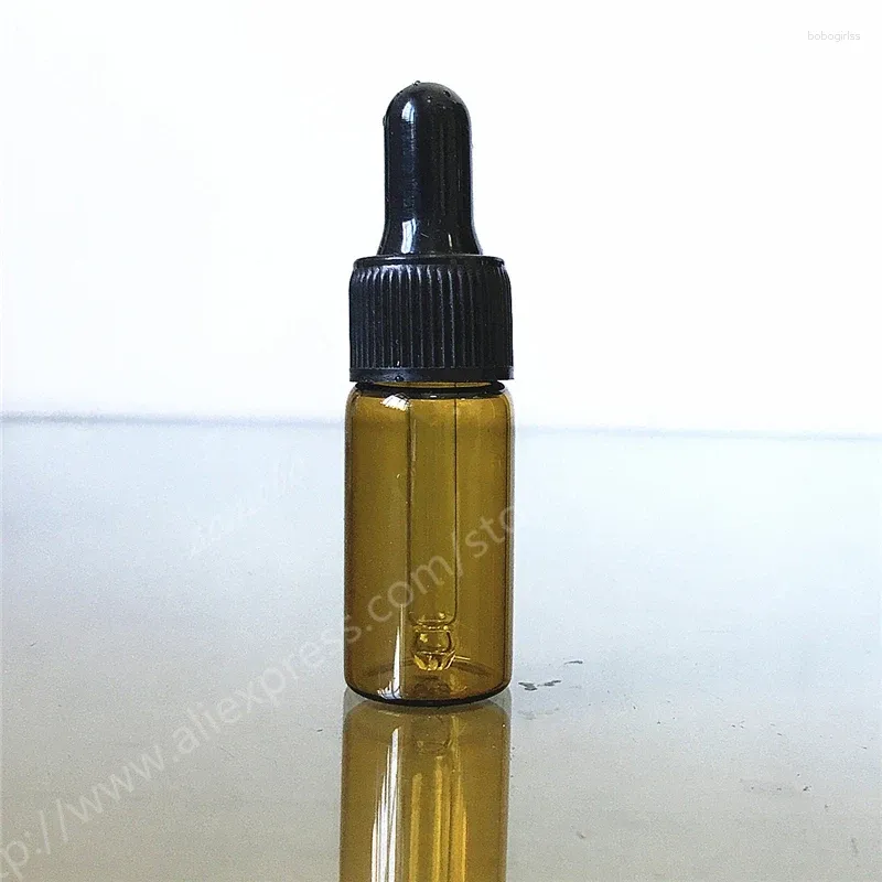 Depolama Şişeleri 50pcs 10ml Boş Amber Cam Esansiyel Yağ Dondurucu Şişe 1/3oz Pipet Flakon Kozmetik Ambalaj