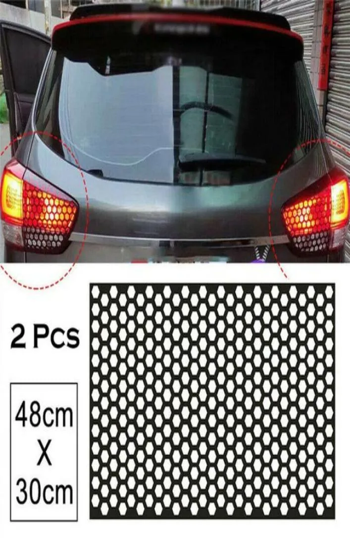 Honeycomb Car Sticker Vinyl Cutout Film Decorative Decal Cover for Car Rear Tail Light Motorbike Decals DIY Universal 4830cm2591176