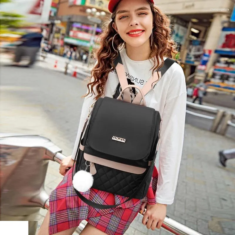 Schooltassen Anti-deft Oxford Women Backpack Schoudertas Solid Color Tieners Book Bag Travel Shopping Backpacks