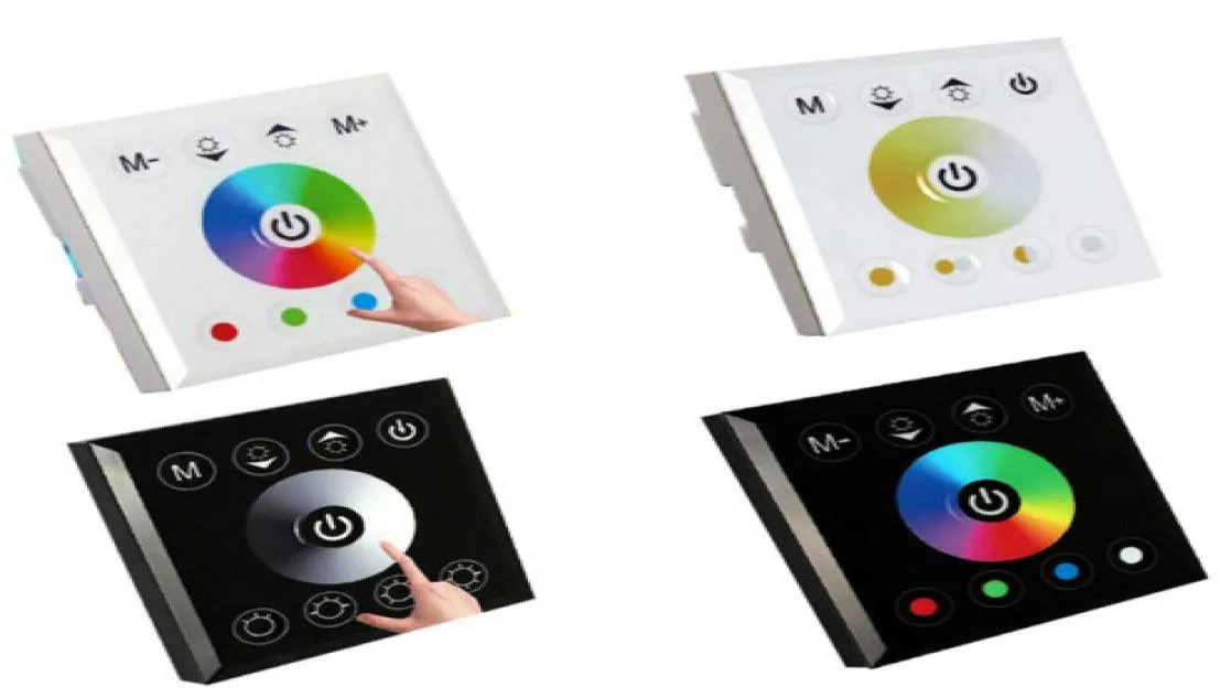 RGB RGBW Controller a muro a monte a parete singolo Controller del pannello touch per 3528 5050 5630 Luci a strisce LED LAMPAGNO NERO WH8708776