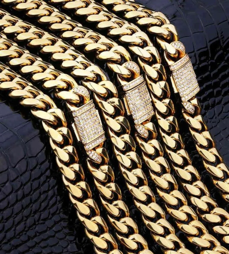 KRKC Gold rempli Miami Link Chain Collier Cadena de Oro Mens Hip Hop Chaînes cubaines personnalisées HipHop Jewelry221K4867428