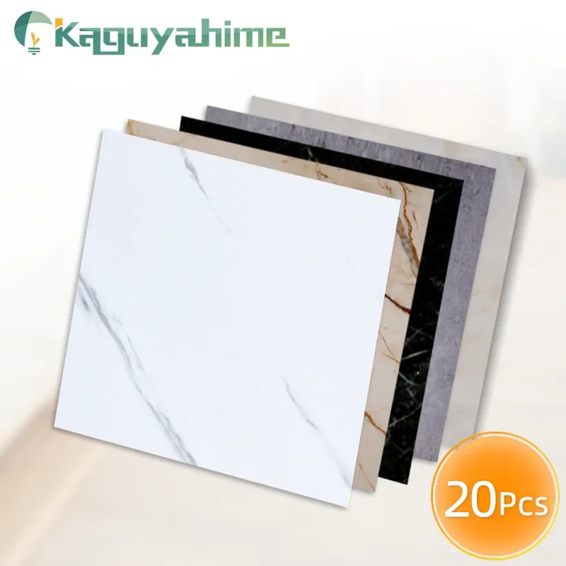 Autocollants kaguyahime 20pcs / lot 30 * 30cm PVC Autocollants auto-imitation auto-adadhésive marbre 3D autocollants muraux étanches de salle de bain étanche