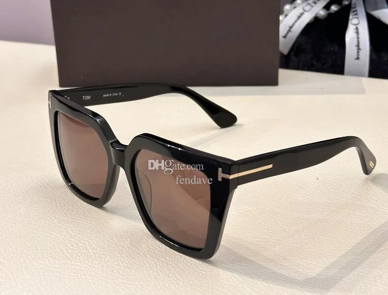 5a óculos Tomfort Winona FT1030 FT1046-P FT1085 Estrutura quadrada Eyewear Designer de designer óculos de sol para homens Mulheres 100% UVA/UVB com copos Fendave