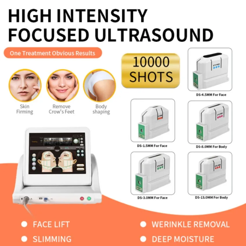 Other Body Sculpting Slimming Hifu High Intensity Focused Ultrasound Face Lift Equipment Wrinkle Removal With 3 Or 5 Heads