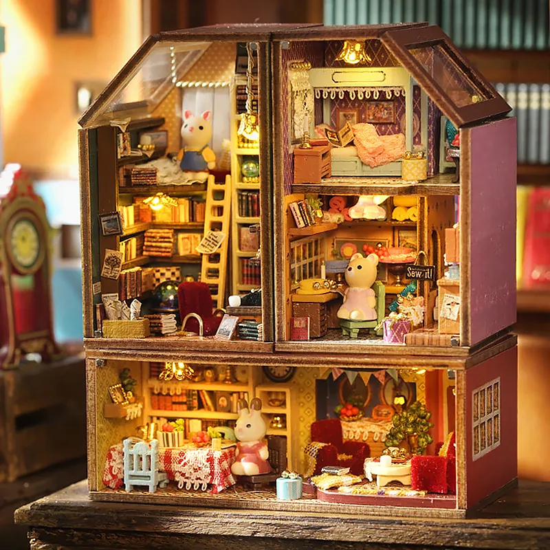 DIY木製ドールハウス 手作りキットセット ミニ家具工芸品キット DIY木製ドールハウス 手作りキットセット ミニ家具工芸品キット