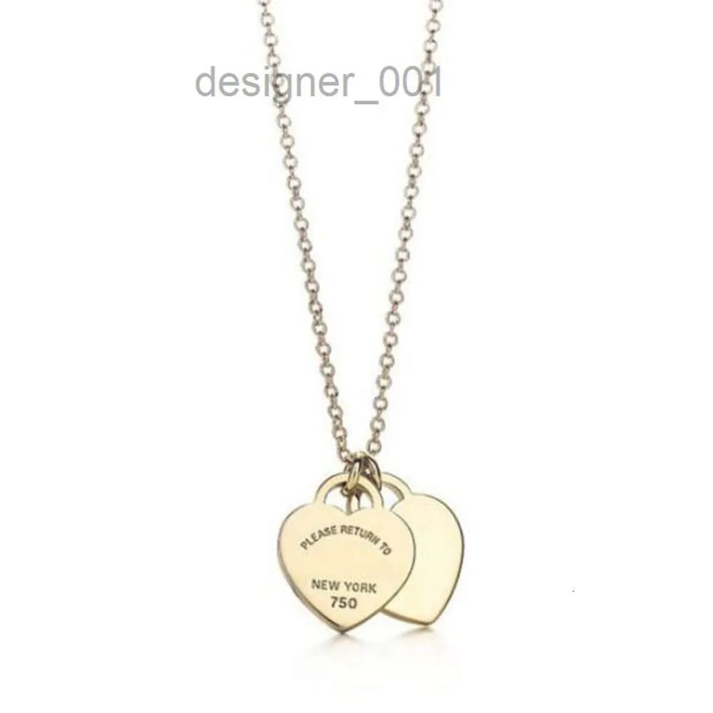 Designer ketting liefde 18k gouden luxe sieraden dubbele Valentijnsdag moederdag cadeau hanger doos groothandel 36dp