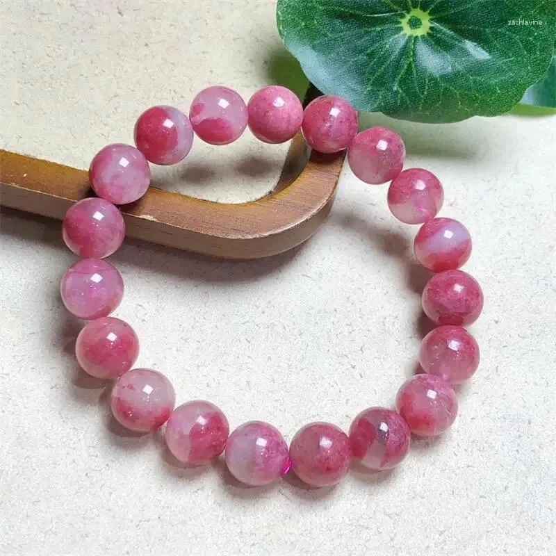 Link Bracelets Natural Rhodonite Bracelet Women Beautiful Colorful Crystal Energy Healing Fashion Gemstone Jewelry 1PCS 7/8/10/12MM