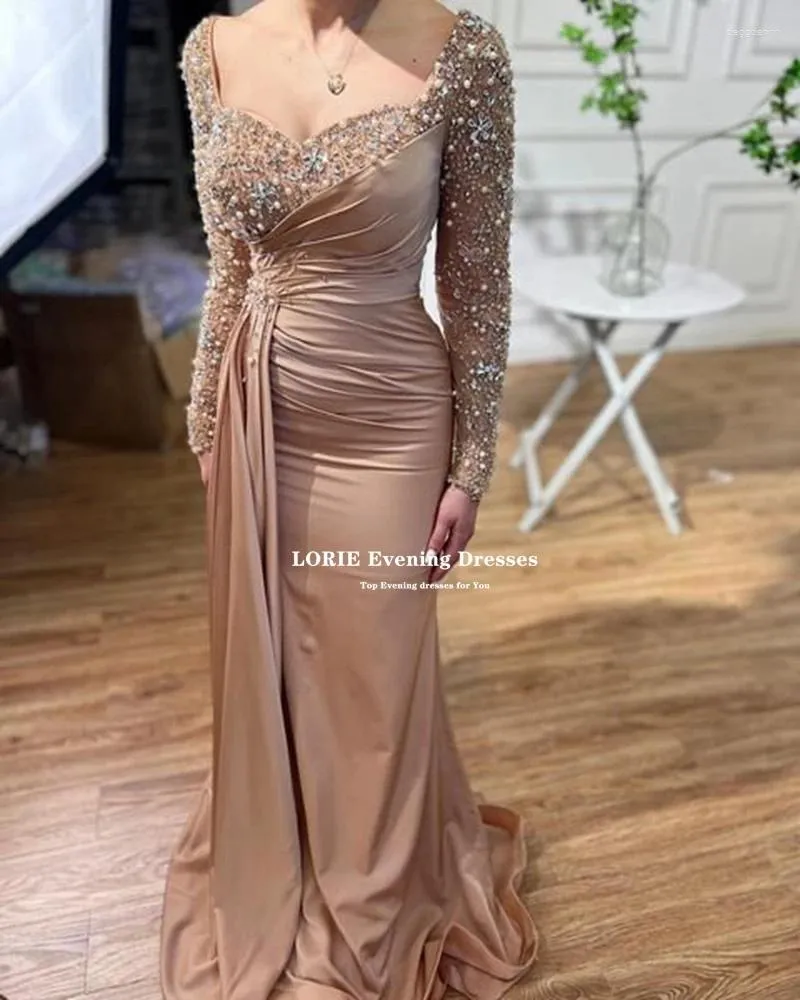Party Dresses LORIE Sweetheart Mermaid Evening Vestidos De Fiesta Long  Sleeves Glitter Crystals Pears Split Formal Gowns from Dhgate Urban Sexy  Dresses - price 173.01