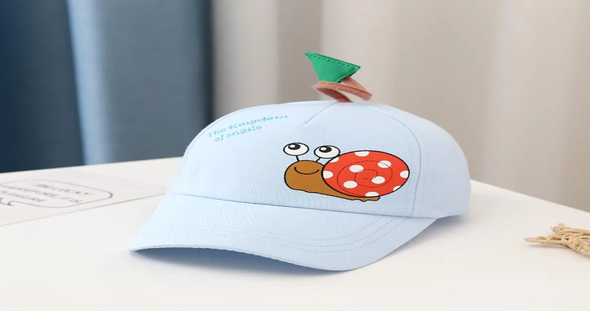 2021 Lente zomer nieuwe stijl cartoon slak katoen casquette honkbal cap verstelbare snapback hoeden voor kindjongen en meisje 1321239251