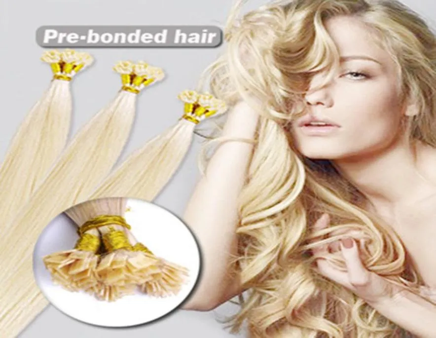 Extension de cheveux en flattip Peruvien Vierge Flat Tip Hair 613 Light Blonde 1gs 100gpack 7a Extension de cheveux humains Aucune perte DH4837099
