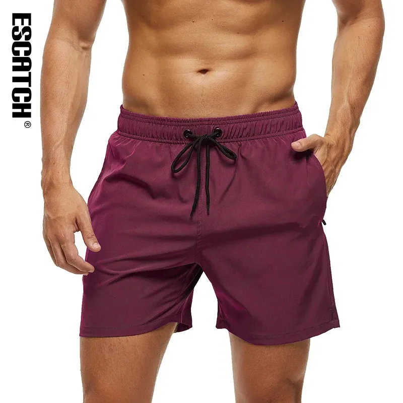 Escatch 2024 Mens Stretch Shorts Sup Board Snabbt torra shorts med blixtlåsfickor andningsbara nätfoder vattentätt badkläder240408