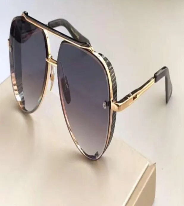 Pilot Sunglasses for Men Gold Black FrameGrey Gradient Lenses Limited Sun Glasses mens Sunglasses Shades Eyewear with box5610553
