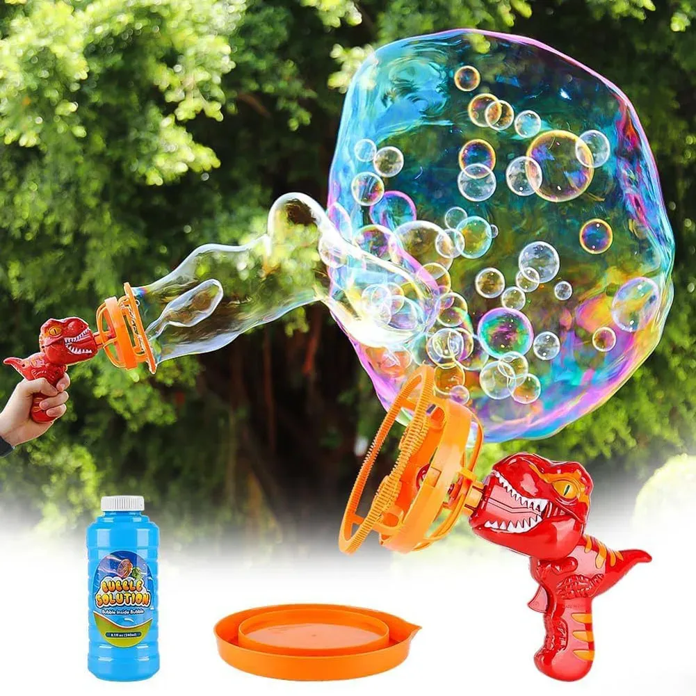 Bubble Gun Bubble Machine Dinosaur Bubble Machine Toys adatti a bambini e bambini Golle Gun Party Gifts Birthday 240410