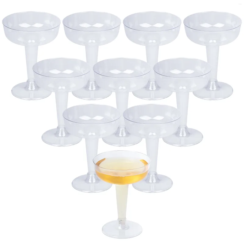 Wegwerpbekers rietjes 6 stks plastic champagne fluiten highball glazen cocktail voor feestjes glitter trouwfeest duidelijke toasting cup