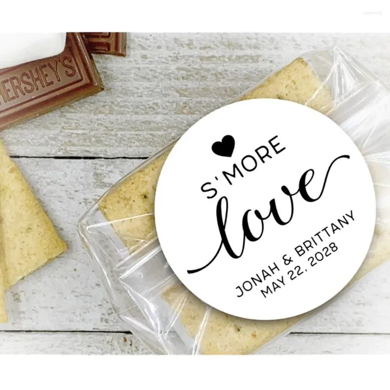 Embrulho de presente 50pcs smores favorece embalagens para chuveiro de casamento ou festa - adesivos personalizados sacos claros s'mores convidados