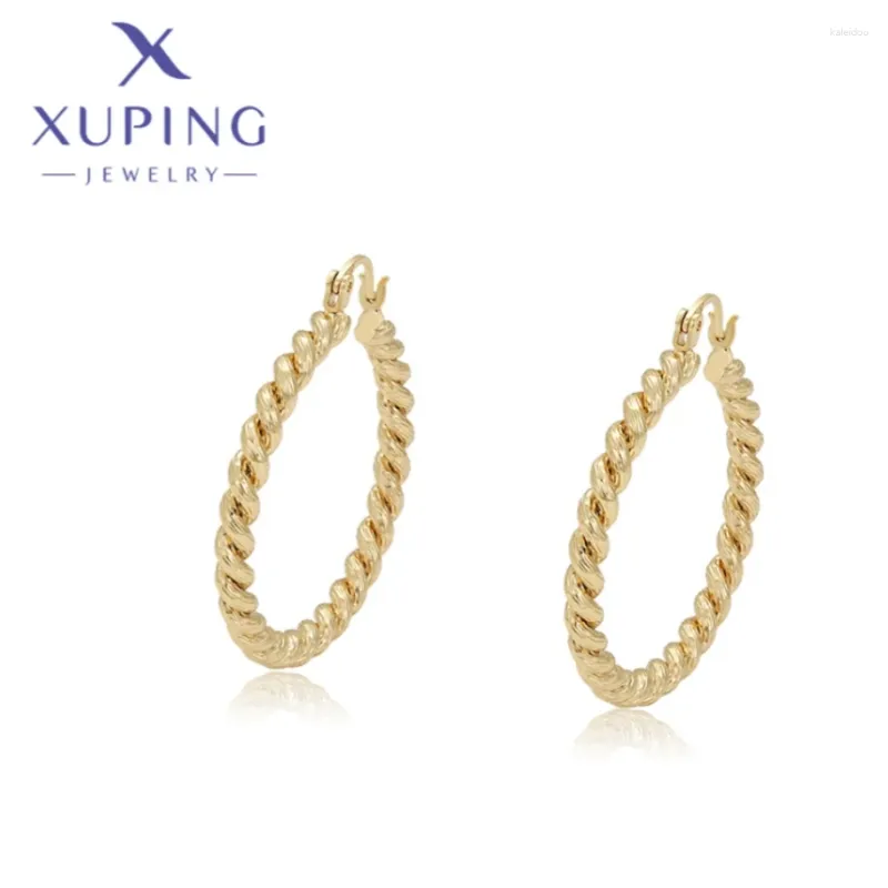 Hoop Ohrringe Xuping Jewelry Fashion Einfache Form hellgoldfarben elegant für Frauen Mädchen Weihnachten Bankett Geschenke x000798214