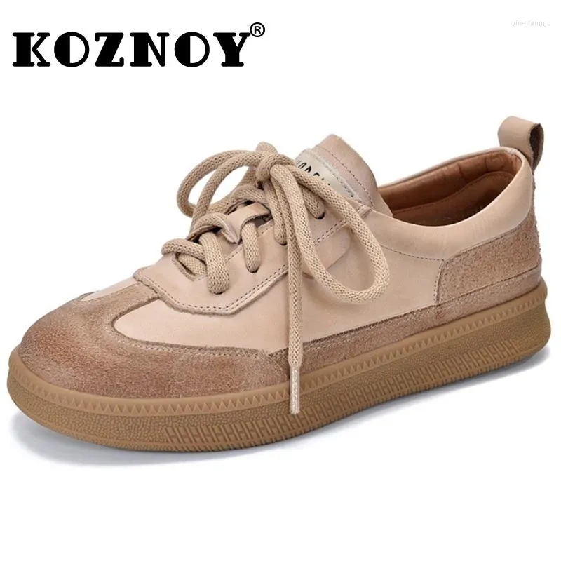 Casual schoenen Koznoy 3cm koe suede natuurlijke echte lederen dames laarzen hakken platform herfst vulcanize pumps pils muildieren dikke sneaker