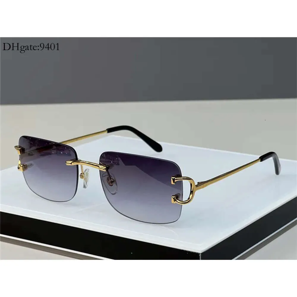 Designer Men Luxury Luxury Sunglasses Fashion Outdoor Zonnebril Femmes Vintage Square sans cadre Small Scarts sans Rebrac